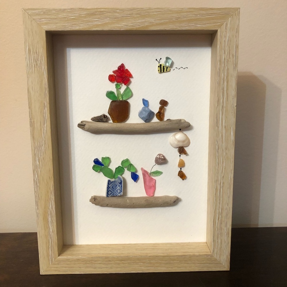 SEA GLASS ART BEACH GLASS ART HAND MADE